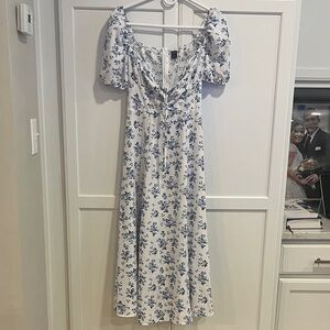 SHEIN Blue Floral Midi Dress